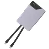 Batería portátil Tellur TLL158441, 10000 mAh, cables USB-C y Lightning integrados, violeta