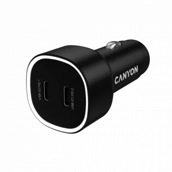 Cargador de coche CANYON OnDrive 60 PD 60W 2xUSB-C — 60W de potencia, 2 puertos USB-C, negro