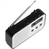 Adler AD 1907 radio digital PLL, AM/FM, 40 presintonías, alarma con repetición, USB-C, batería recargable integrada, conector de 3,5 mm, blanco/negro