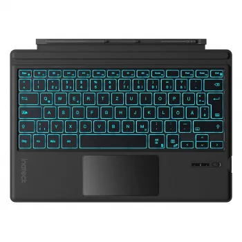 Teclado Bluetooth QWERTZ Inateck KB02027 — negro, touchpad, batería integrada de 500 mAh, Bluetooth para la serie Surface Pro