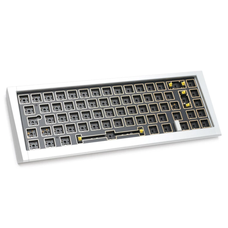 Teclado Ducky Outlaw 65 universal USB plata mecánico RGB LED