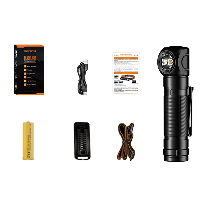 Linterna Superfire TH04-U LED de mano recargable