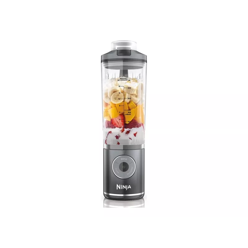 Ninja Blast Max BC251EUGY batidora de vaso portátil inalámbrica, 0,57 l, cuchillas de acero, gris