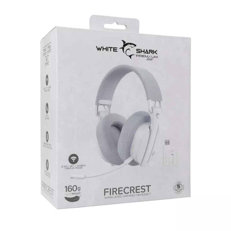 Auriculares White Shark WGH-2444 Firecrest blancos