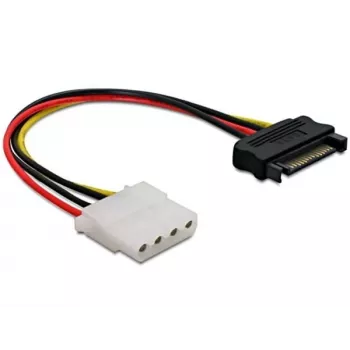 Delock 60115 cable de alimentación SATA 15 pines macho a Molex 4 pines hembra, 0,12 m