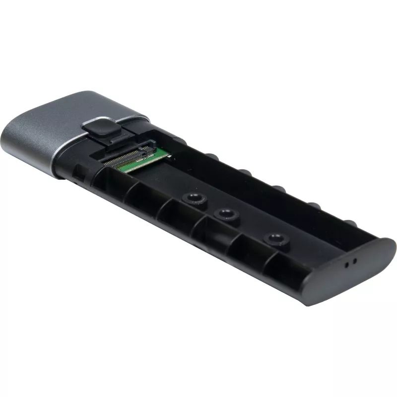 Inter-Tech GD-MS013 carcasa para unidad M.2 NVMe, USB-C 3.2 Gen 2 10 Gbit/s, 113x37x12 mm, gris