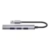 Unitek H1208A hub USB-A, 4 puertos (1x USB-A 5 Gbps, 3x USB-A 2.0), aluminio, plateado