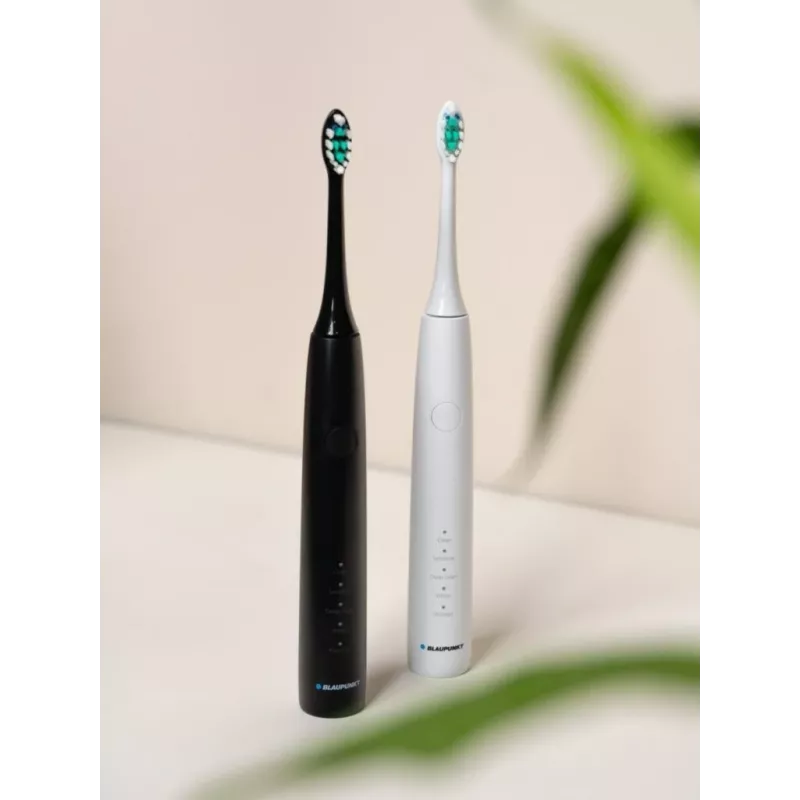 Cepillo de dientes eléctrico sónico BLAUPUNKT DTS201WH – compacto, blanco, cabezal ovalado, modo sensible, temporizador de 2 minutos, batería integrada de 5V