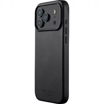 Mujjo Full Leather Case funda para iPhone 17 Pro Max negro