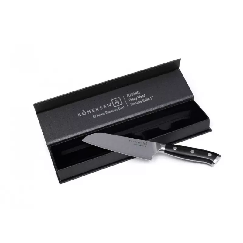 Cuchillo santoku Kohersen Elegance ébano acero damasco 12,7 cm