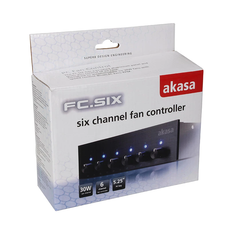 Controlador de ventiladores Akasa AK-FC-08BKV2 Negro 6 canales