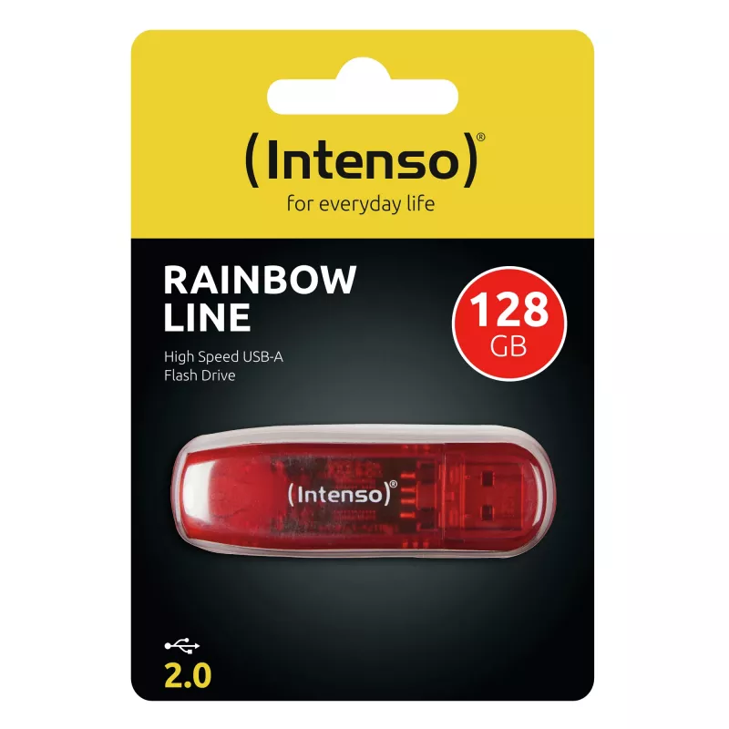 Memoria USB Intenso 128 GB USB Type-A 2.0 Rojo Transparente