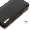 Funda de cuero Dux Ducis Hivo con solapa, cartera de cuero natural para tarjetas y documentos, Samsung Galaxy S22+ (S22 Plus), negra