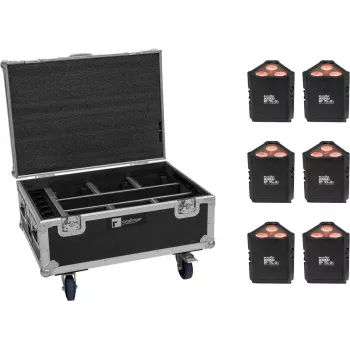 Set de iluminación EUROLITE 6x AKKU IP TL-3 QCL con estuche y función de carga