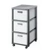 Unidad de cajones Rotho Country Gris Blanco, 3 cajones, Tecnopolímero, 325×712×375 mm, antracita/blanco, con ruedas de transporte
