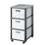 Unidad de cajones Rotho Country Gris Blanco, 3 cajones, Tecnopolímero, 325×712×375 mm, antracita/blanco, con ruedas de transporte
