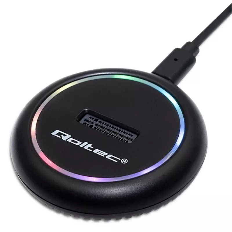Qoltec 52275 Base de acoplamiento para SSD M.2, SATA/NVMe, USB-C
