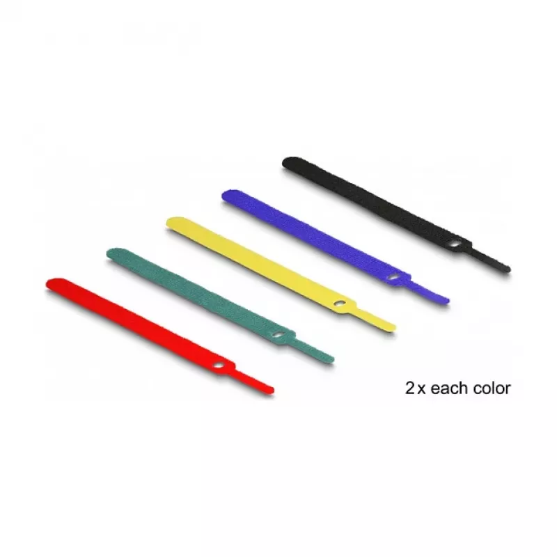 Bridas de cable de velcro DeLOCK 19076 150x12mm colores surtidos pack de 10