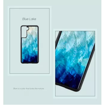 Funda protectora iKins para Samsung Galaxy S21 en Blue Lake negra
