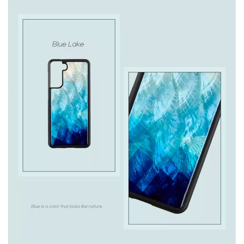 Funda protectora iKins para Samsung Galaxy S21 en Blue Lake negra