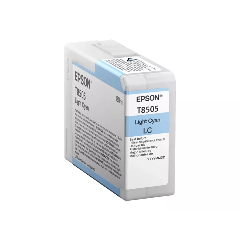 Pack individual Epson Cian claro T850500, Cian claro, tinta pigmentada, 80 ml, 1 unidad