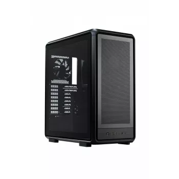 PC torre Midi Cooler Master MasterFrame 500 Mesh — negra con lateral transparente, compatible con ATX/EATX, 2x200 mm frontal, 1x120 mm trasero