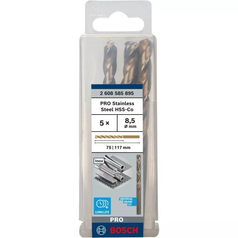 Brocas helicoidales de cobalto Bosch 2608585895 Juego de 5 piezas HSS