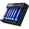 XTAR MC6C cargador multislot inteligente para celdas cilíndricas de Li-Ion, 6 ranuras, compatible con 18650/21700/AA, entrada 5V, negro