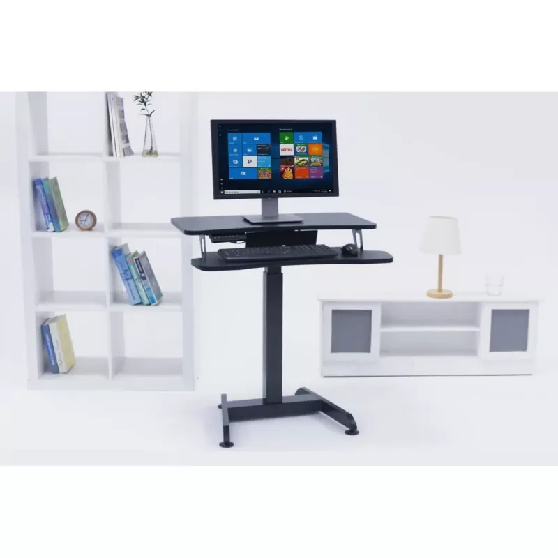 Escritorio elevable eléctrico portátil Maclean MC-835 72 – 122 cm, máx. 37 kg, panel de control, puesto de trabajo sentado-de pie