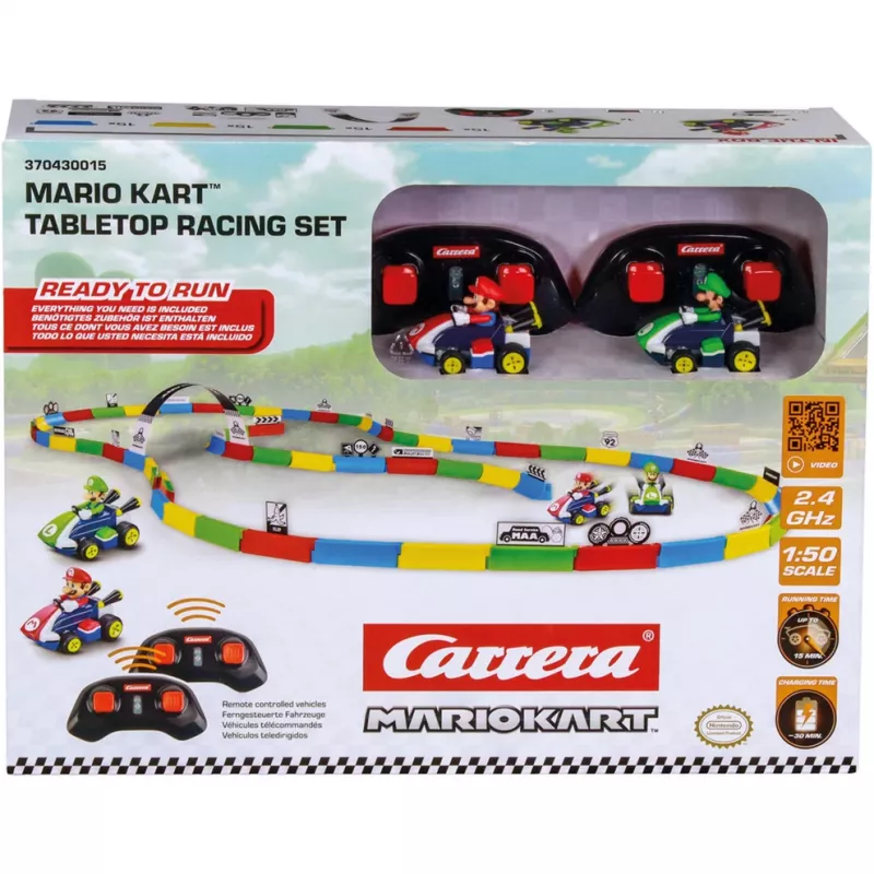 CARRERA RC carreras de mesa Mario Set 370430015 – RC de sobremesa 2,4 GHz Mario & Luigi