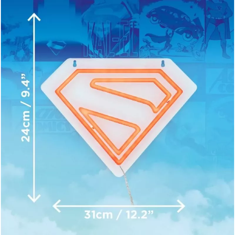 Luz LED de neón para pared Paladone Superman PP14478SMTVN, letrero de pared decorativo