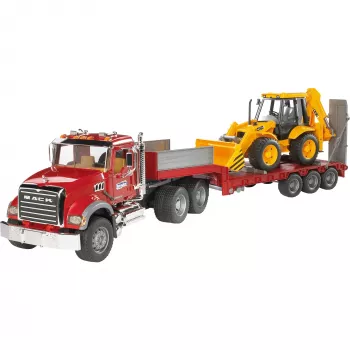 Camión articulado de juguete con accesorio JCB 4CX, BRUDER, modelo BR-02813, construcción ABS, multicolor