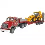 Camión articulado de juguete con accesorio JCB 4CX, BRUDER, modelo BR-02813, construcción ABS, multicolor
