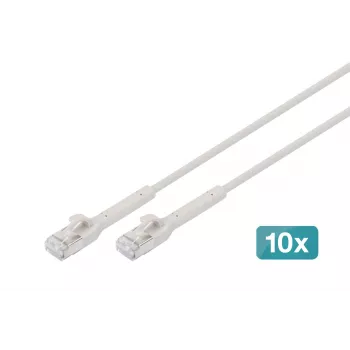 Latiguillo flexible Digitus CAT 6A F-FTP, cobre, 3 m, gris, 10 uds.