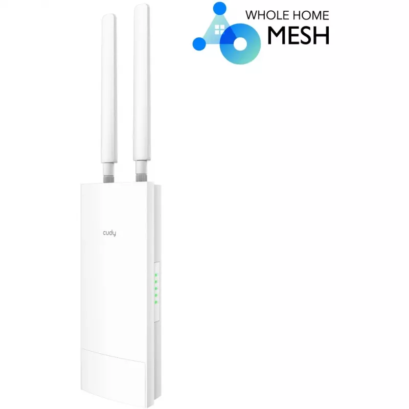 Punto de acceso Cudy AP1300 Outdoor — Doble banda 2,4/5 GHz, 300/867 Mbit/s, IP65, PoE, 2 antenas externas RP‑SMA
