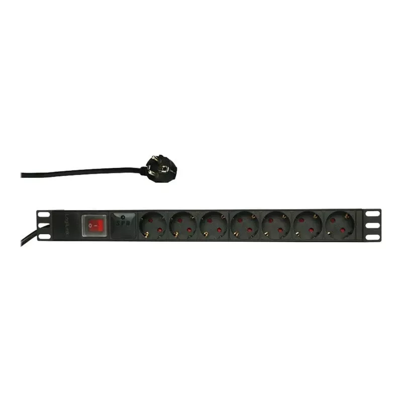 Protección contra sobretensiones LogiLink PDU7C01 negro 7 salidas de CA 230 V 2 m