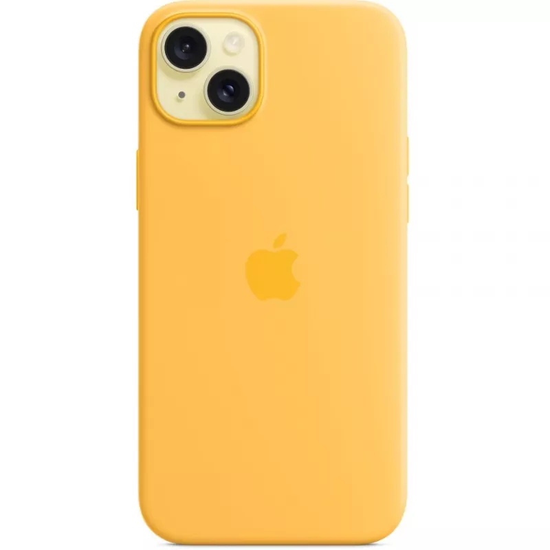 Apple iPhone 15 Plus funda de silicona con MagSafe, Sunshine, MWNF3ZM/A