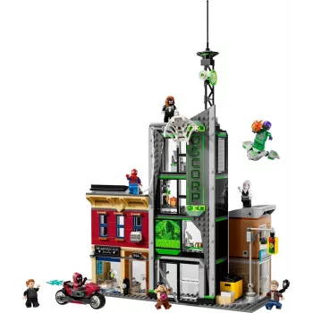 LEGO Marvel Set 76324 Spider-Man vs. Oscorp, 808 piezas, 8 minifiguras, a partir de 10 años