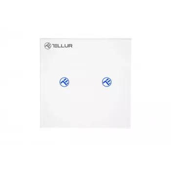 Interruptor WiFi inteligente Tellur SS2N — 2 puertos, 1800 W en total, 10 A por canal