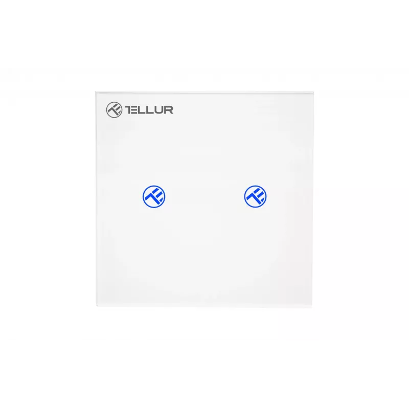 Interruptor WiFi inteligente Tellur SS2N — 2 puertos, 1800 W en total, 10 A por canal
