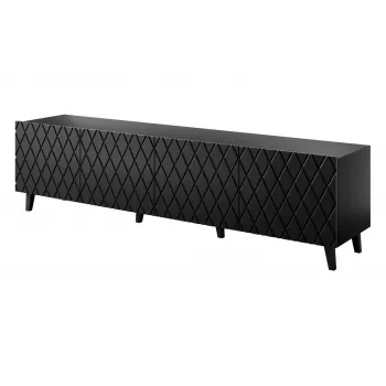 Mueble RTV ASTI 200x42x52 negro mate