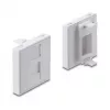 Tapa de módulo Keystone encajable de 45×45 mm DELOCK Easy 45 para 1 puerto, ABS, blanco, con tapa antipolvo