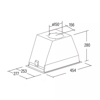 Campana extractora de pared CATA 02030408 — 492 mm de ancho, 645 m³/h, filtro antigrasa metálico, iluminación LED