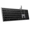 Teclado Satechi slim W3 USB-C con teclado numérico (gris espacial)