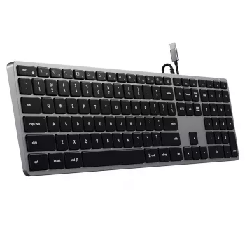 Teclado Satechi slim W3 USB-C con teclado numérico (gris espacial)