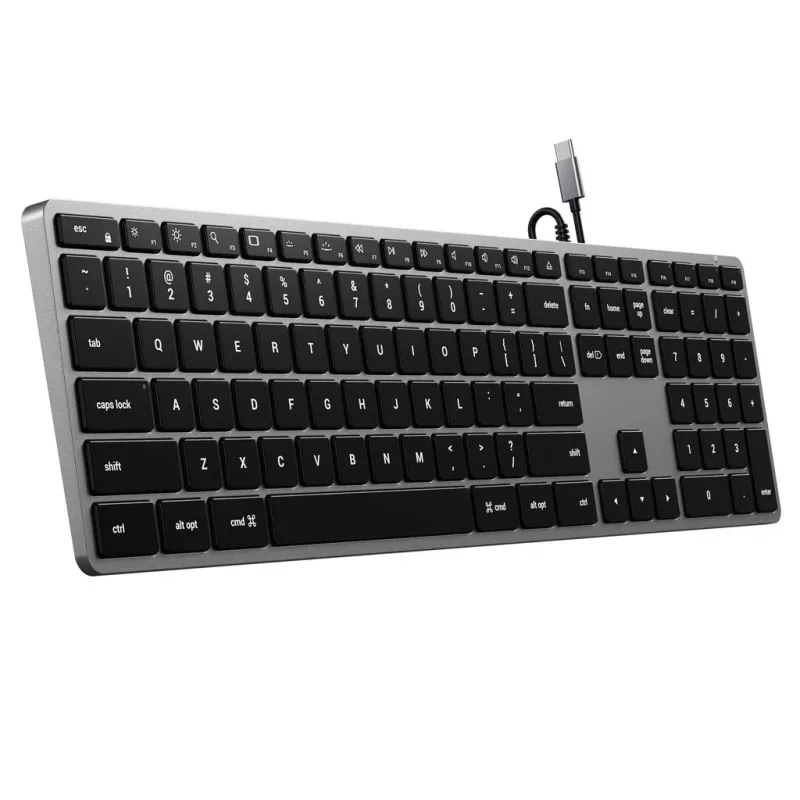 Teclado Satechi slim W3 USB-C con teclado numérico (gris espacial)