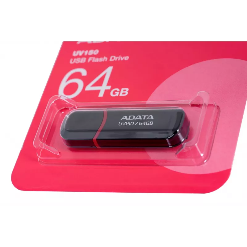 ADATA 64GB DashDrive UV150 Unidad flash USB USB Type-A 3.2 Gen 1 (3.1 Gen 1) Negro