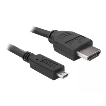 DeLOCK - Cable de vídeo/audio - HDMI - 32 AWG - HDMI, 19 polos (M) - 19 polos Micro-HDMI (M) - 3 m (82663)