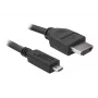DeLOCK - Cable de vídeo/audio - HDMI - 32 AWG - HDMI, 19 polos (M) - 19 polos Micro-HDMI (M) - 3 m (82663)