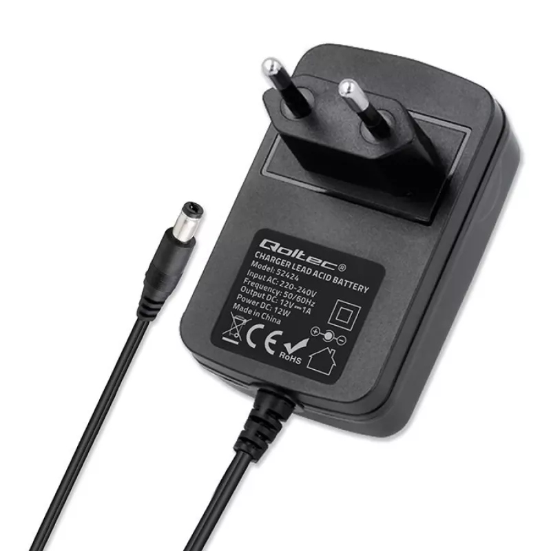 Cargador de baterías QOLTEC cargador para AGM GEL STD 12V 1,5A